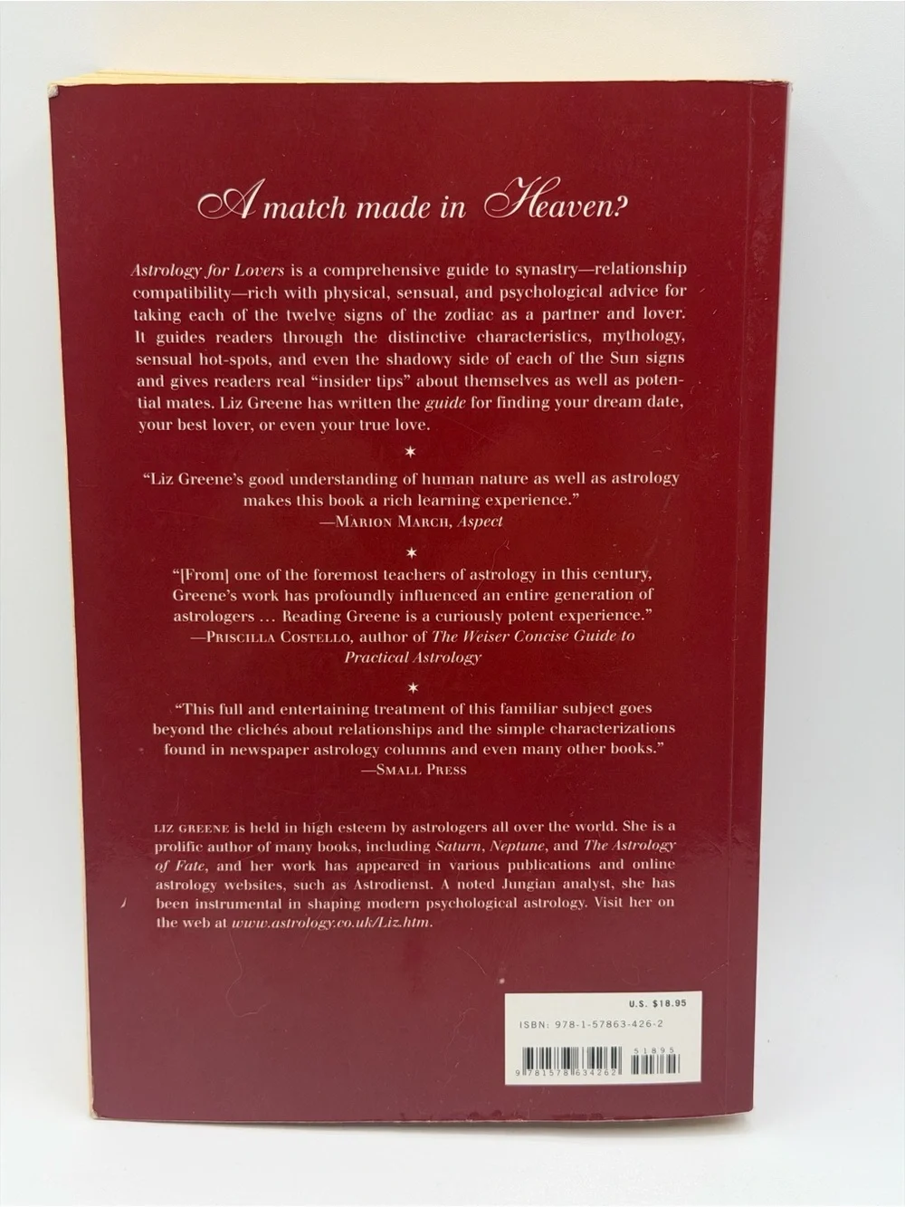 Astrology For Lovers by Liz Greene (2008, Paperback Book)